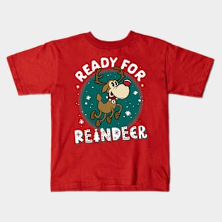 Ready for Reindeer - Santa's Rudolph - Cartoon Xmas Kids T-Shirt